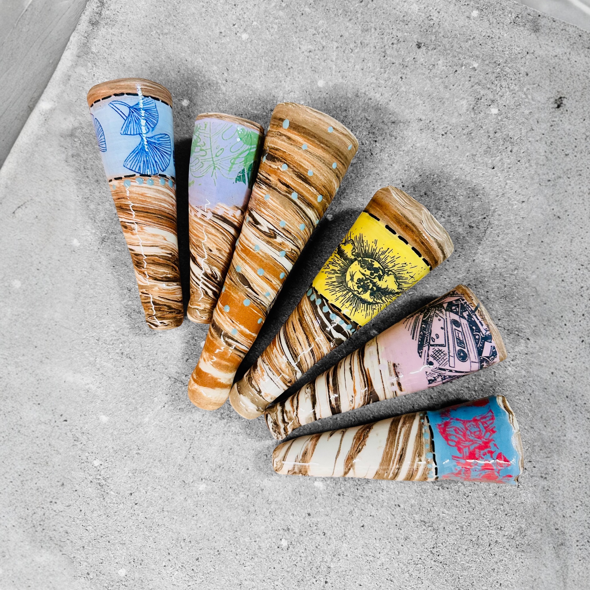 Italian ceramic chillum hamdmade